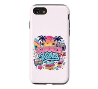 Rétro années 80 90 Nostalgie Plage Tropicale Ambiance Coucher de Soleil Palmier Coque pour iPhone SE (2020) / 7/8