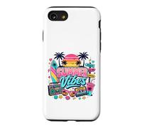 Rétro années 80 90 Nostalgie Plage Tropicale Ambiance Coucher de Soleil Palmier Coque pour iPhone SE (2020) / 7/8
