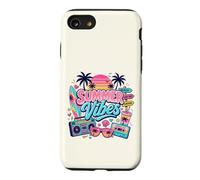 Rétro années 80 90 Nostalgie Plage Tropicale Ambiance Coucher de Soleil Palmier Coque pour iPhone SE (2020) / 7/8