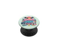 Rétro années 80 90 Nostalgie Plage Tropicale Ambiance Coucher de Soleil Palmier PopSockets PopGrip Adhésif