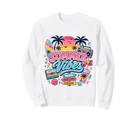 Rétro années 80 90 Nostalgie Plage Tropicale Ambiance Coucher de Soleil Palmier Sweatshirt
