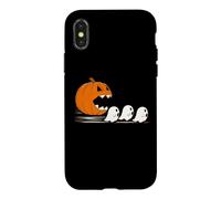Rétro années 80 Arcade Halloween Pixel Citrouille Fantômes Coque pour iPhone X/XS