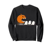 Rétro années 80 Arcade Halloween Pixel Citrouille Fantômes Sweatshirt