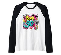 Rétro années 90 Nostalgie Boombox Roller Skate Puzzle Cube Ninetie Manche Raglan
