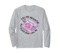 Rétro Antisocial Téléphone Drôle Mignon Pastel Esthétique Humour Manche Longue