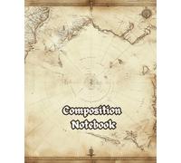 Retro Arctic Map Old Paper Looking Style Cover Composition Notebook: Vintage Historical Style Cover with 110 Pages College Ruled for Home and Work , School, College, University