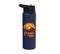 Retro Arizona Home State AZ Desert Sunset Vintage Stainless Steel Insulated Water Bottle