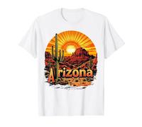 Retro Arizona Home State AZ Desert Sunset Vintage T-Shirt Graphique avec Valeur, Homme, Blanc, S