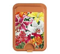 Rétro Art Fleurs Magnétique Portefeuille Support pour iPhone 16 15 14 13 Pro Max, multicolore