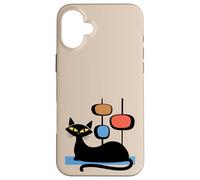 Retro Atomic Age Mid-Century Cat Vintage Space Modern Design Coque pour iPhone 16 Plus