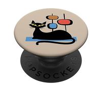 Retro Atomic Age Mid-Century Cat Vintage Space Modern Design PopSockets PopGrip Adhésif