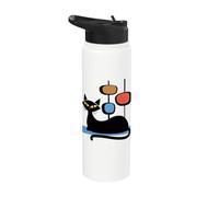 Retro Atomic Age Mid-Century Cat Vintage Space Modern Design Stainless Steel Insulated Water Bottle