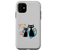 Retro Atomic Age Mid-Century Twin Cat Vintage Modern Design Coque pour iPhone 11
