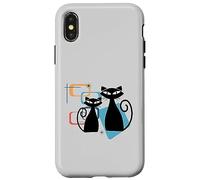 Retro Atomic Age Mid-Century Twin Cat Vintage Modern Design Coque pour iPhone X/XS