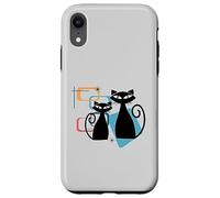 Retro Atomic Age Mid-Century Twin Cat Vintage Modern Design Coque pour iPhone XR