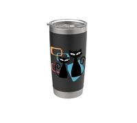 Retro Atomic Age Mid-Century Twin Cat Vintage Modern Design Gobelet isotherme en acier inoxydable double paroi
