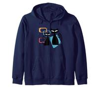 Retro Atomic Age Mid-Century Twin Cat Vintage Modern Design Sweat à Capuche