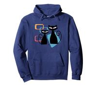 Retro Atomic Age Mid-Century Twin Cat Vintage Modern Design Sweat à Capuche