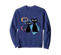 Retro Atomic Age Mid-Century Twin Cat Vintage Modern Design Sweatshirt