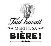Rétro Autocollant Mural Citation - Tout Travail mérite sa bière