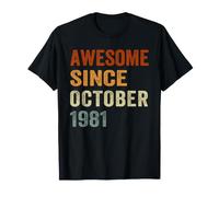 Retro Awesome Depuis Octobre 1981 45 Ans 45e Anniversaire T-Shirt