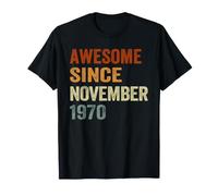 Retro Awesome Since Novembre 1970 56 Ans 56e Anniversaire T-Shirt