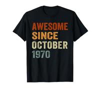 Retro Awesome Since Octobre 1970 56 Ans 56e Anniversaire T-Shirt