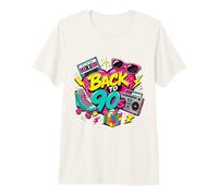 Retro Back to 90s Cassette Tape Boombox Roller Cube T-Shirt Haut de Gamme