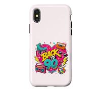 Retro Back to 90s Retro Cassette Boombox Roller Cube Coque pour iPhone X/XS