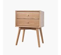 Retro Bedside Table End Table Nightstand with Storage Drawer and Solid Wood Legs Living Room Bedroom Furniture 17.7x13.8x23.6 inch End Tables Bedroom (Color : Camel)