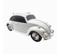 Retro Beetle Haut-parleur Bluetooth pour voiture Radio FM avec lumières LED RVB USB AUX 3,5 mm Carte TF (Blanc)