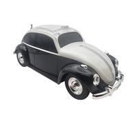 Retro Beetle Haut-parleur Bluetooth pour voiture Radio FM avec lumières LED RVB USB AUX 3,5 mm Carte TF (Noir)