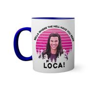 Retro Bella Where The Hell Have You Been Loca Tasse à l'intérieur de couleur bleu avec poignée 330ml