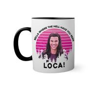 Retro Bella Where The Hell Have You Been Loca Tasse à l'intérieur de couleur noire avec poignée 330ml