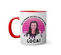Retro Bella Where The Hell Have You Been Loca Tasse à l'intérieur de couleur rouge avec poignée 330ml