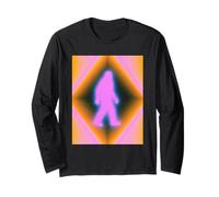 Retro Bigfoot Aura Psychedelic Rainbow Squatch Cryptozoology Manche Longue