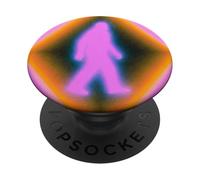 Retro Bigfoot Aura Psychedelic Rainbow Squatch Cryptozoology PopSockets PopGrip Adhésif