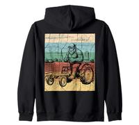 Retro Bigfoot Driving Tractor Farmer Farming Sasquatch Farm Sweat à Capuche