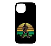 Retro Bigfoot Playing Electric Guitar Rock Sasquatch Coque pour iPhone 15