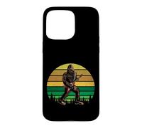 Retro Bigfoot Playing Electric Guitar Rock Sasquatch Coque pour iPhone 15 Pro Max