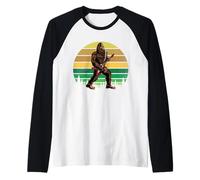 Retro Bigfoot Playing Electric Guitar Rock Sasquatch Manche Raglan