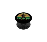 Retro Bigfoot Playing Electric Guitar Rock Sasquatch PopSockets PopGrip Adhésif