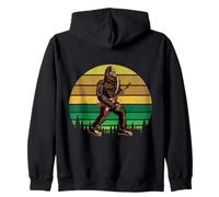 Retro Bigfoot Playing Electric Guitar Rock Sasquatch Sweat à Capuche