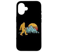 Retro Bigfoot Silhouette Mountain Sun Believe ! Graphic Coque pour iPhone 16
