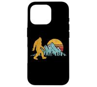 Retro Bigfoot Silhouette Mountain Sun Believe ! Graphic Coque pour iPhone 16 Pro