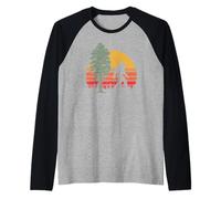 Retro Bigfoot Silhouette & Sequoia Believe! Manche Raglan