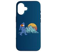 Retro Bigfoot Sun & Mountain State Flag of Colorado Graphic Coque pour iPhone 16