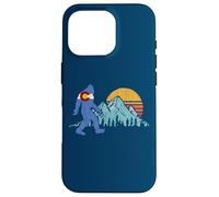 Retro Bigfoot Sun & Mountain State Flag of Colorado Graphic Coque pour iPhone 16 Pro