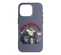 Retro Biker: Custom Motorcycles Lowbrow Wolf Rockabilly 50s Coque pour iPhone 16 Pro