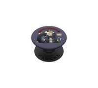 Retro Biker: Custom Motorcycles Lowbrow Wolf Rockabilly 50s PopSockets PopGrip Adhésif